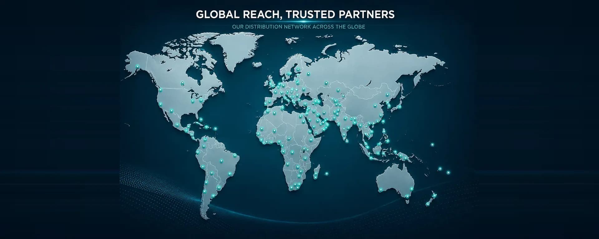 Armor Lubricants global distribution network — world map marking distributor partners across six continents